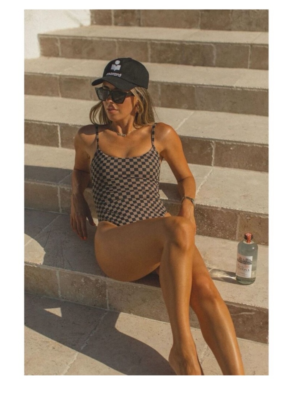 Tan + Lines by Sivan Ayla Eilat Checkered One-Piece Swimsuit